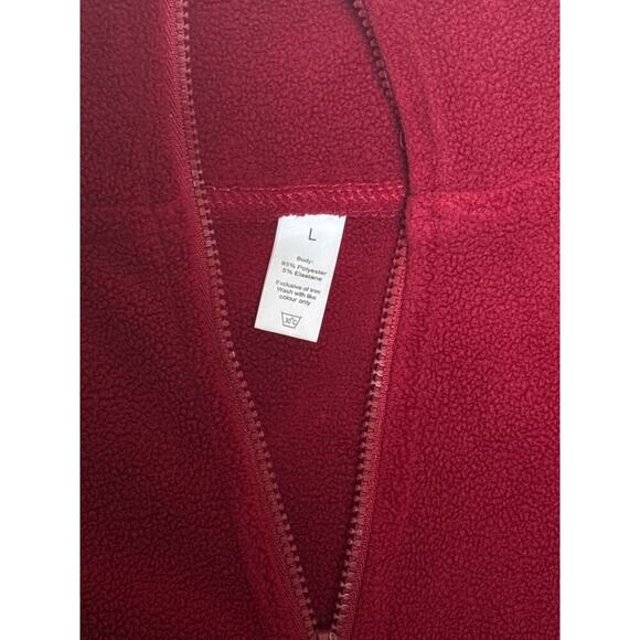 Red Fleece Zip-Up Jacket For Women Size L Polyester Cotton Blend Machine Washabl - Picture 4 of 4